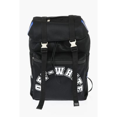 Geperforeerde nylon wandelrugzak met contrasterende details in zwart