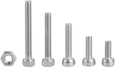 Complete Set van 210 Stuks M2.5 Hex Kop Schroeven en Moeren in 304 RVS, Diverse Lengtes van 6 tot 30mm