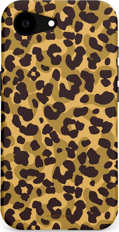 Casetastic hoesje geschikt voor Apple iPhone 16e / Apple iPhone 17e - MagSafe - Dubbellaagse bescherming - Jungle Panter - Fashion Case - Zwart Crème Beige