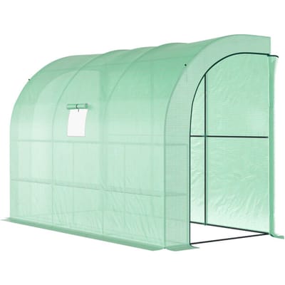 4goodz Kas, Tuinkas met Plastic Bedekking, UV-bestendig 300x150 cm - Groen