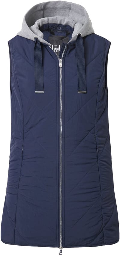 Ulla Popken - Dames - HYPRAR functionele doorgestikte bodywarmer waterafstotend - Marine - Maat 42+