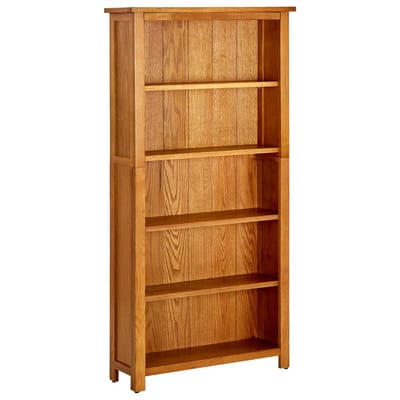 vidaXL - Boekenkast - met - 5 - schappen - 70x22x140 - cm - massief - eikenhout