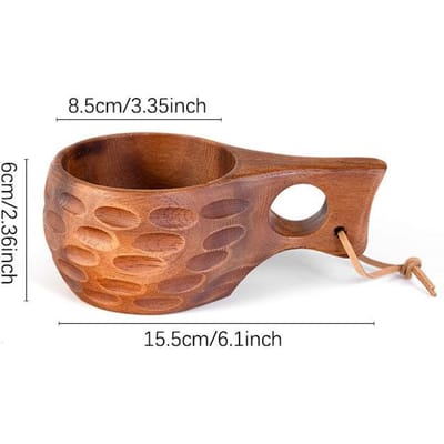 Handgemaakte houten melkbeker Acacia houten koffiemokken Tas met draagkoord Handvat Kampeerdrinkbekers Artefact Keukengereedschap 200ML