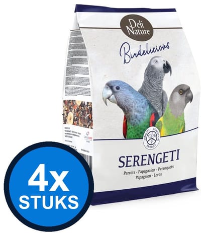 4x Deli Nature - Birdelicious papegaaien serengeti 2kg - Vogelvoer - 2 kg