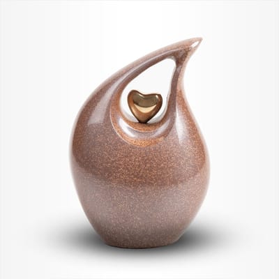 Teardrop Urn Middel 700 ml Metallic Rust - Urn voor Menselijke As - Crematie Urn voor As Volwassenen - Dieren Urn voor As Crematie - Urn Hond - Urn Kat