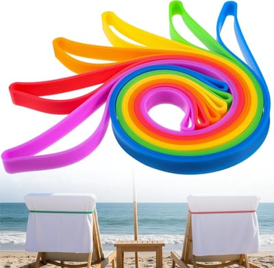 Strandhanddoekbanden - Elastische banden - Handdoeken vastzetten - Antislip ontwerp - 6 stuks 30 cm - Meerkleurig