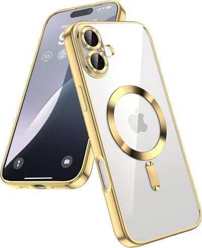 Hoesje Geschikt voor iPhone 16 Hoesje - Geschikt voor MagSafe - Arara siliconen Backcover - Goud