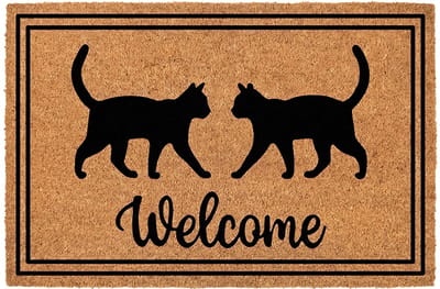 Clayre & Eef Deurmat Bruin Kokos Katten