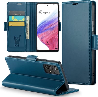 Hoesje geschikt voor Samsung Galaxy A53 - HyperCase Book Cover Kunstleer Blauw