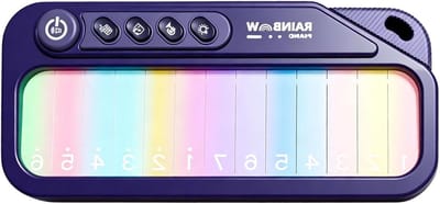 Pianospeelgoed Kinderen - Muziekinstrument Speelgoedpiano - Muziek Leren Spelen - Lichtgevend Toetsenbord - 17 x 8 x 4 cm - Lila
