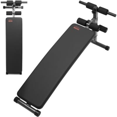 VEVOR Sit-Up Bench, gebogen buikspierbank, 5-niveaus, in hoogte verstelbaar (1425 x 470 x 675 mm), rugtrainer (draagvermogen 226 kg) voor thuistraining in de sportschool, krachttraining, spiertraining voor het hele lichaam