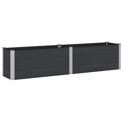 vidaXL Verhoogde plantenbak Zwart 250 x 50 x 54 cm WPC en Aluminium