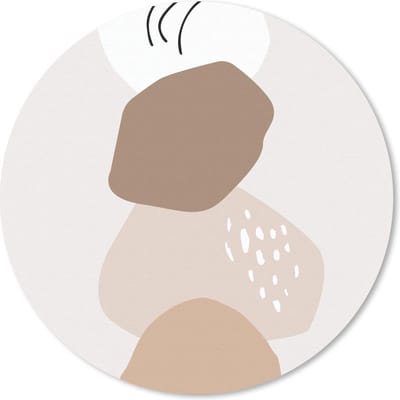 Muismat rond 20x20 cm - Mousepad Zomer - Vlek - Bruin - Ronde muismatten