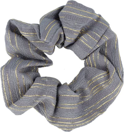 Haarsoires Haarelastiek Scrunchie – Streepprint – Goud Grijs - Haarkrinkel - Haar Elastiek met Stof - Zacht & Haarvriendelijk