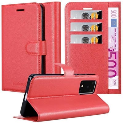 Cadorabo Hoesje geschikt voor Samsung Galaxy S20 ULTRA in KARMIJN ROOD - Beschermhoes met magnetische sluiting, standfunctie en kaartvakje Book Case Cover Etui