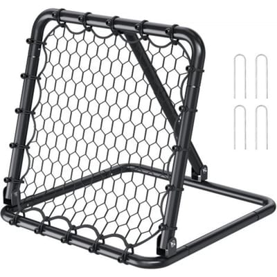 VEVOR Soccer Rebounder Kick-Back Net 34 x 34 inch Draagbare voetbaltrainingscadeaus, doelnet met volledig verstelbare hoeken, hulpmiddelen en uitrusting voor alle leeftijden