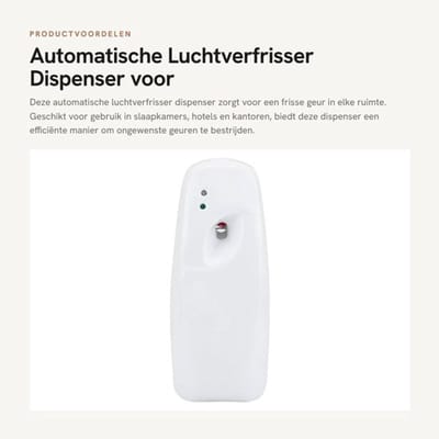 Automatische Luchtverfrisser Dispenser voor Binnen