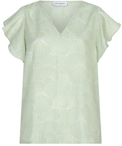 Lofty Manner Blouse Blouse Avalora Rd02 446 Mint Off White Dames Maat - XL