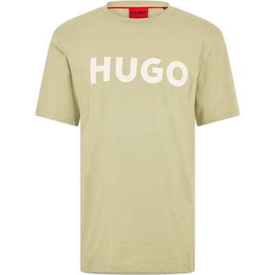 Hugo Heren-T-shirt met Dulivio-logo in contrasterende kleuren (Groen)