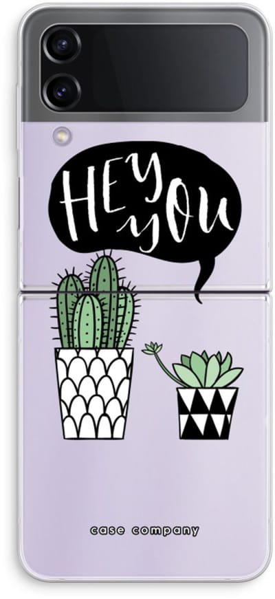 Case Company® - Hoesje geschikt voor Samsung Galaxy Z Flip4 hoesje - Hey you cactus - Soft Cover Telefoonhoesje - Bescherming aan alle Kanten en Schermrand