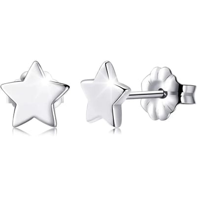Aramat Jewels | Oorbellen | Oorbellen – Titanium Ster Zilverkleurig (7mm) | | | |7mm | Titanium | Kinderen, Volwassenen | Verkleurd niet