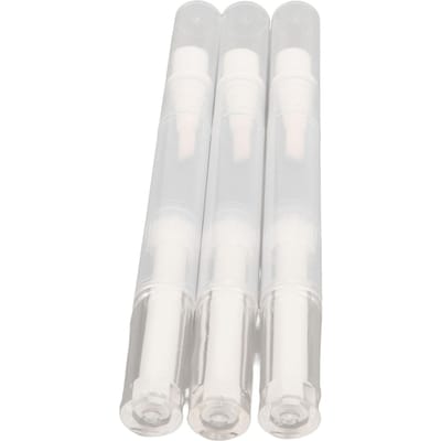 Lot de 3 stylos rotatifs transparents de 2,5 ml, vides, réutilisables, pour la croissance des ongles, avec pinceau white