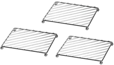 Roestvrij staal Trivets voor hete potten en pannen, VIDAYA Luxe metalen pannenpottenhouders -Multi-Use Geweldige hittebestendige hotpads voor aanrecht voor keuken, upgrade vergrote diameter warmplaathouder (3 stuks)