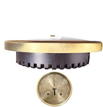 Weerstation Metaal - Barometer Thermometer - Buiten Monitoring - 3-in-1 Functie - 130mm Diameter - Veelkleurig