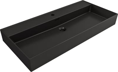 Plieger Kansas wastafel - 100x45 cm - met kraangat - matzwart