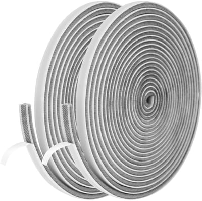 2 Rollen 6M Zelfklevende Borsteldichtingsstrip, 9 mm (B) x 5 mm (D) Deurvenster Borsteldichting Weerstrip, Zelfklevende Borstel Weerstrips voor Luchtstopper, Schuifdeurvenster en Kast