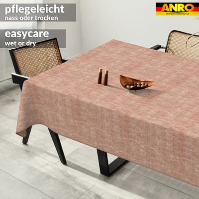 ANRO Tafelkleed Effen linnenlook Rood 180x120cm Met sierband Afwasbaar Waterafstotend