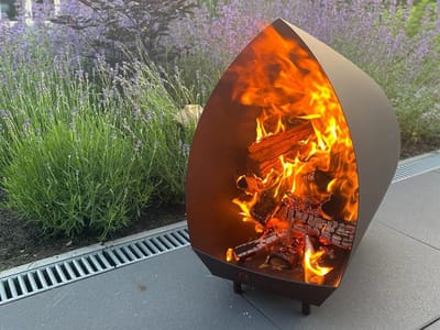 Magma Tuinhaard RVS/Zwart | vuurkorf | houtkachel | geschikt voor op terras en bij overkapping