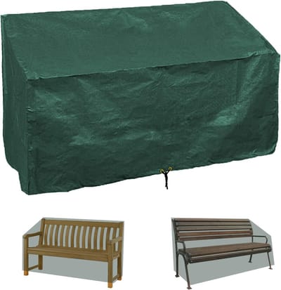Famanu Tuinbankhoezen waterdicht, buitenterrasbankhoes 4-zits, tuinbank hoes 193 x 66 x 63/89 cm, bankhoezen met trekkoord, anti-UV wind waterdichte polyethyleen meubelhoes, groen