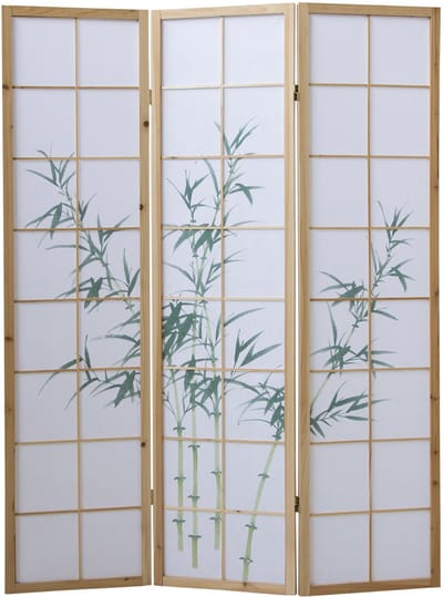 Homestyle4u Kamerscherm - 132x175 cm - bruin - 3-delig - bamboe patroon