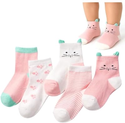 5 paar pasgeboren katoenen sokken 0-6 maanden tot 1 jaar oud, naadloze sokken, kindersokken voor jongens en meisjes