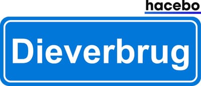 Hacebo - Plaatsnaam Sticker - 29x10 CM - Dieverbrug sticker - Verkeersborden sticker - grappige cadeaus - Dieverbrug