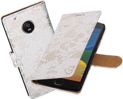 BestCases.nl Motorola Moto G5 Lace booktype hoesje Wit