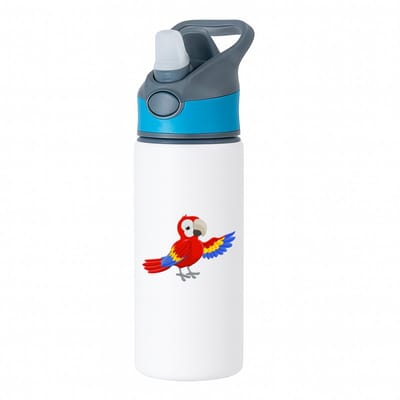 Hacebo® - Papegaaien waterfles met rietje blauw - Papegaai - Dieren liefhebbers - Vogels - jungle - water fles - 650ML