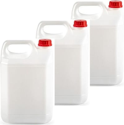PlasticForte Jerrycan voor water/vloeistoffen - 3x - 5 liter - Kunststof - met draaidop - 13 x 18 x 29 cm