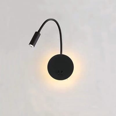 3W+8W LED Nachtlampje Wandlamp Leeslamp Nachtlampje LED Zwaan Leeslamp Moderne Leeslamp Wandleeslamp Slaapkamer Leeslamp met Schakelaar,85-265V,zwart