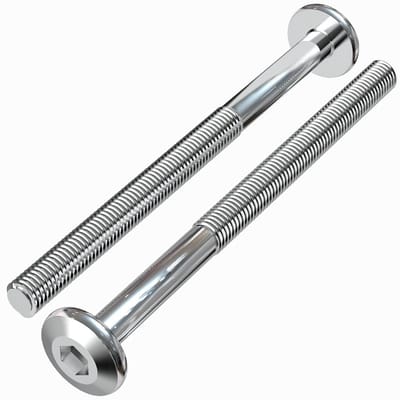 35 stuks platte kopschroeven, M6 x 60, schroeven, meubelschroeven, gedeeltelijke schroefdraad, cilinderkopschroeven met binnenzeskant cilinderschroeven, staal verzinkt, voor meubels, kinderbed, bedden