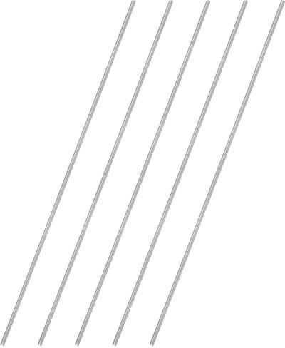 5 stuks volledige draadstang M2 x 0,4 mm draadstijging 304 roestvrij staal rechtsdraad draadstangen 150 mm/6" lengte draadstangen bevestigingselementen voor ankerbouten ophangbeugels