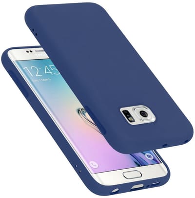 Cadorabo Hoesje geschikt voor Samsung Galaxy S6 EDGE PLUS in LIQUID BLAUW - Beschermhoes gemaakt van flexibel TPU silicone Case Cover