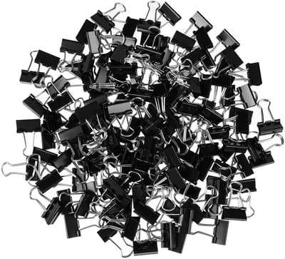 Dailygoods - 150 Stuks Foldback Clips 15mm - Metalen Paperclips voor Kantoorbenodigdheden