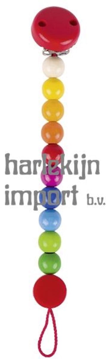 GOKI Fopspeenketting - Regenboog - L21cm - Hout