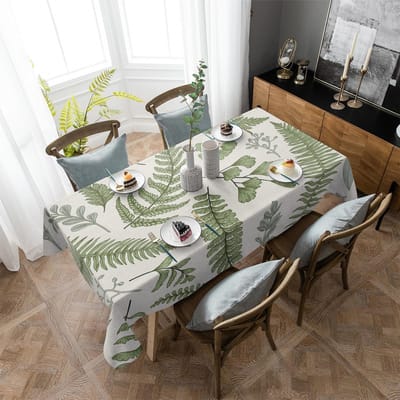 Groen Blad Ginkgo Blad Tafelkleed Vakantie Decor Waterdicht Rechthoekig Tafelkleed Bruiloft Decor Tafelkleed Diameter 153cm