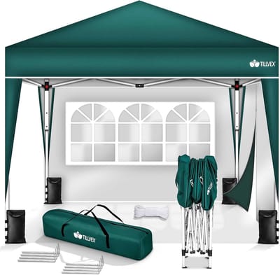 Pop-up Partytent 3x3m Waterdicht met Zijpanelen en UV-bescherming