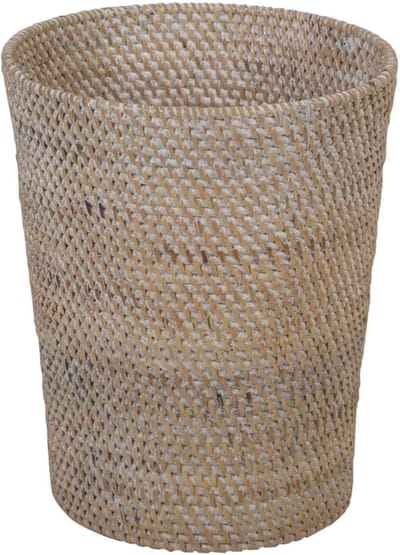 Rotan prullenmand Nila White Wash