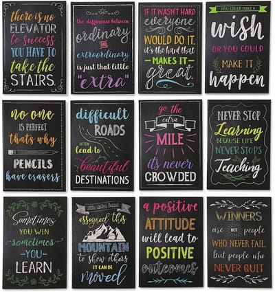 Dailygoods- Notitieboeken 12-pack - Inspirerende Citaten - Softcover - Zakdagboeken - Notitieblokken voor Studenten - 9 x 12,5 cm - Notitieblok