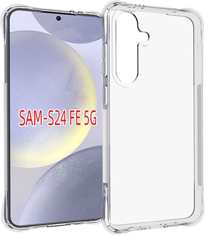 MobyDefend Hoesje - Geschikt voor Samsung Galaxy S24 FE - Transparante Shockproof TPU Backcover - Verstevigde Hoeken - Volledig Doorzichtig